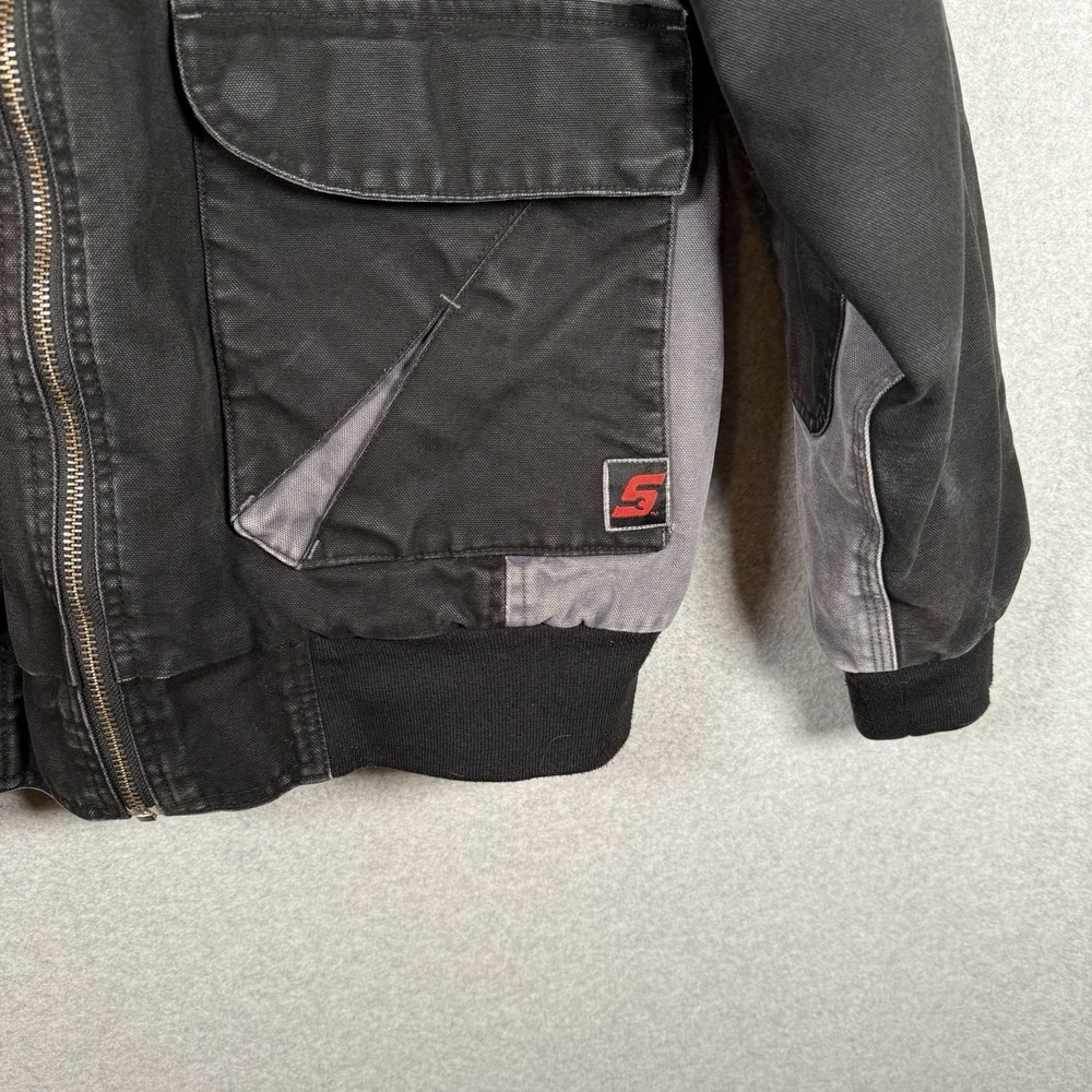 Snap-on Jacket Mens Large Vintage Faded Zip Up Work Quilted Lined Insulated - Picture 3 of 11